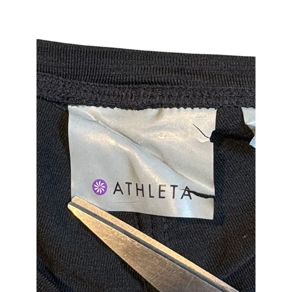 Athleta‎ Pacifica 1/4 Zip Long Sleeve Top Womens Medium Black Activewear Ruched - Image 6