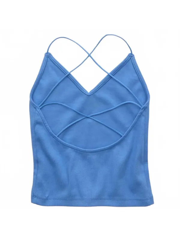 AE Strappy-Go-Lucky Tank Top American Eagle NWT Waterfall Splash Small - Image 4