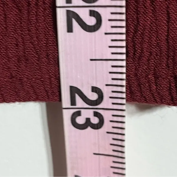 Hollister Womens Burgundy Lace Up V-Neck Bell Sleeve Boho Blouse‎ Top Medium - Image 6