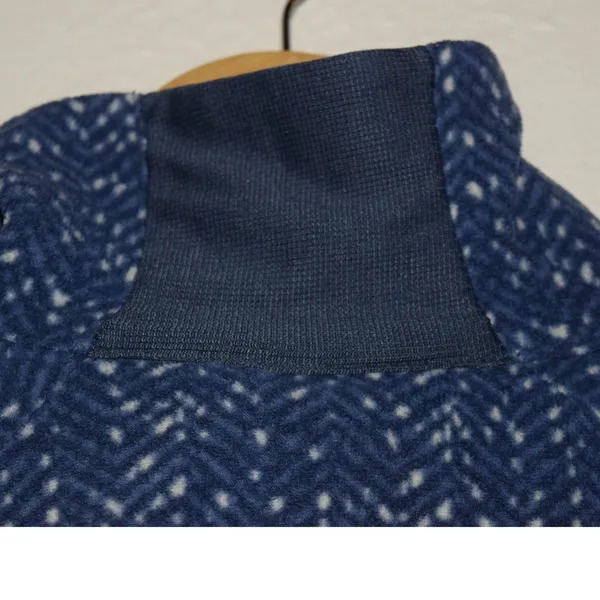Columbia Fleece Pullover Women XL Blue Chevron Quarter Zip Excellent Active - Image 3