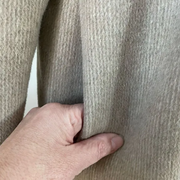 Vintage 80s Karen Peters Beige Wool Cashmere Peacoat USA L - Image 6