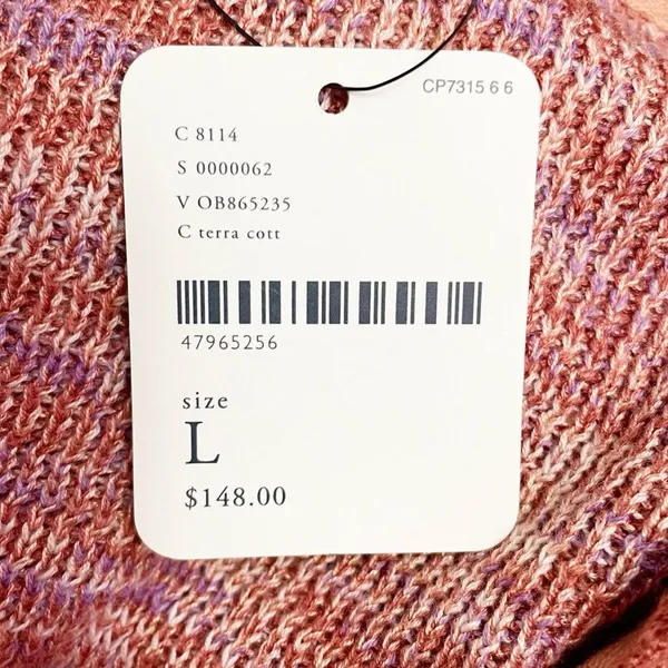 NWT Free People Making Memories Cropped Henley Sweater Size Medium Terra Cotta - Image 12