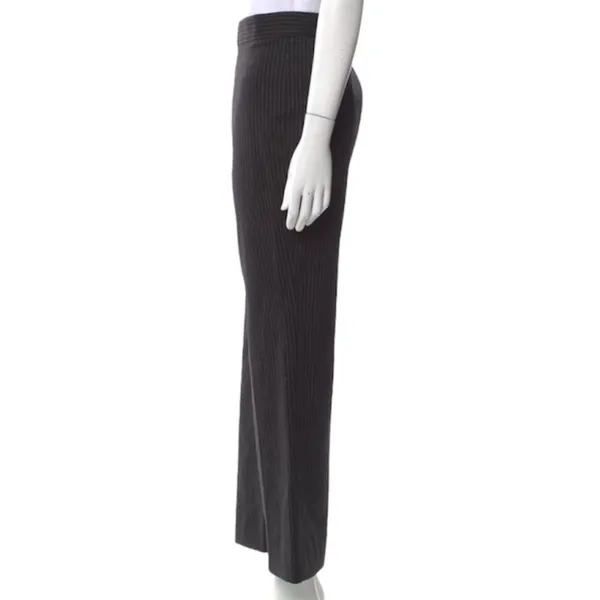 BURBERRY London Stripped Wide Wool leg pants black‎ sz 12 - Image 2