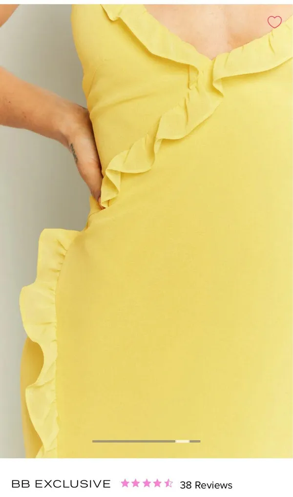 Yellow Ruffle Maxi Dress Beginning Boutique - Image 3