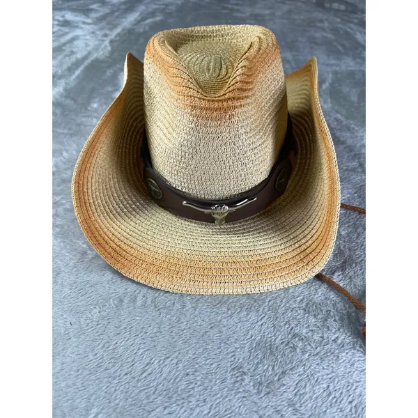 Lucky 7 USA Straw Cowboy Hat Longhorn Western Cowgirl One Size - Image 2