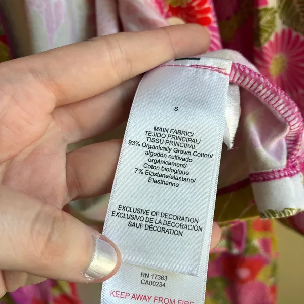 Bed Head PJs + Trina Turk pink yellow floral pajama set women's S organic cotton - Image 5