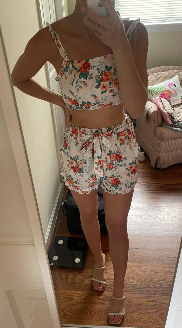 Two Piece Top And Shorts Set Multi - Image 2