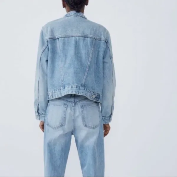 Zara Sherpa Lined Denim Jacket - Size S - Image 2