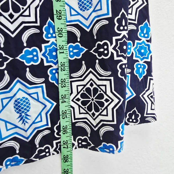 Hutch Anthropologie Blue White Tile Pineapple Print Romper Pockets XL‎ 1 - Image 13