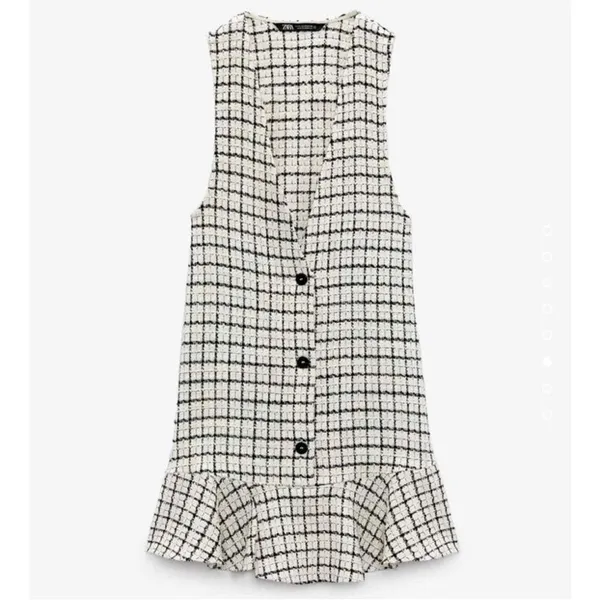 Zara Black and White Mini Dress(Size Medium) - Image 4
