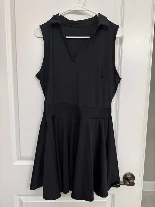 Black Sleeveless Athletic Polo Tennis Dress Women’s XL - Image 3