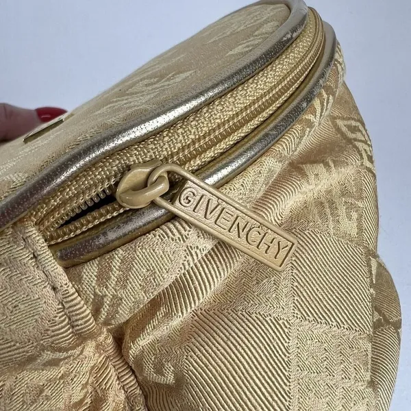 Organza by Givenchy Parfums Gold Train Case Zip‎ Around Bag Toiletry Barrel Bag - Image 6