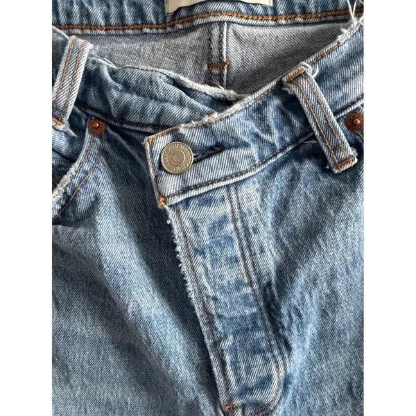 Abercrombie & Fitch Women Criss Cross Waist The Dad High Rise Jeans 26 Blue Y2K - Image 5