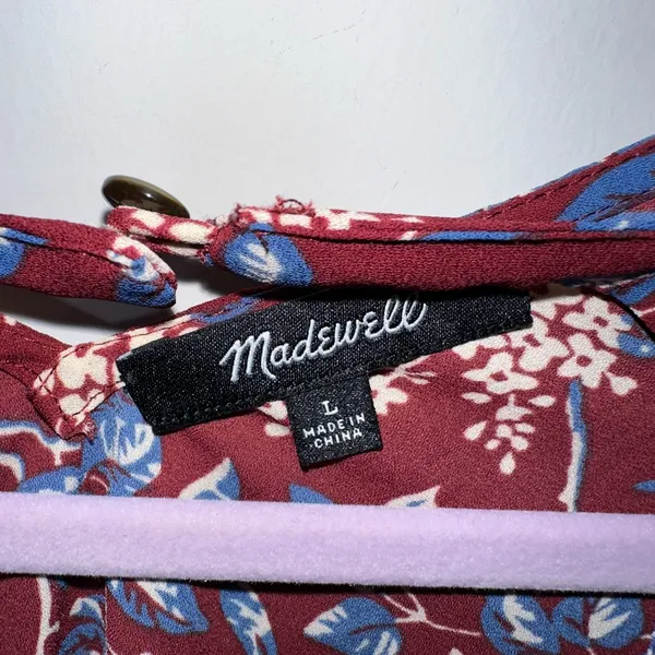 EUC MADEWELL‎ Floral Front-Tie Waist Blouse - large - Image 2