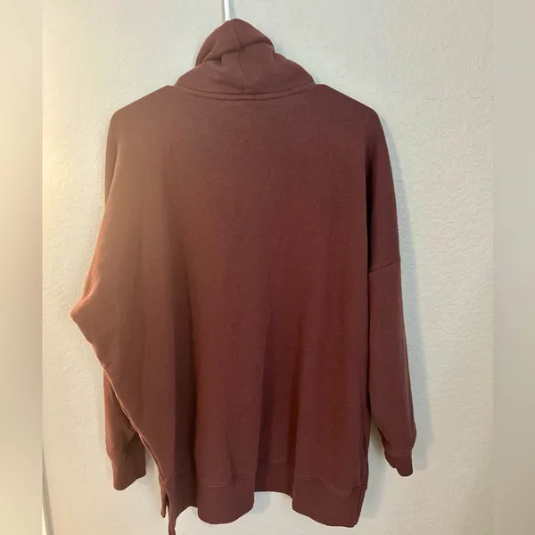 Aerie Deep Burgundy Cowl Neck Oversized Sweater Size S | Cozy Winter Pullover - Image 4