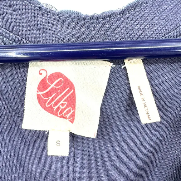 Lilka size Small blue polka‎ dot long sleeve dress lined - Image 5