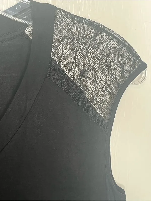 Cache Black Lace Shoulder Maxi Dress Sz 4 - Image 7