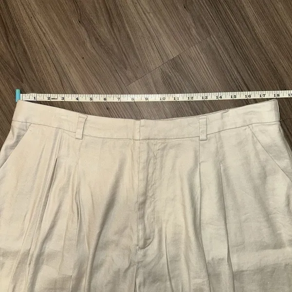 Maeve Anthropologie Pleated Wide Leg Pants Linen Blend‎ Size 1X - Image 7