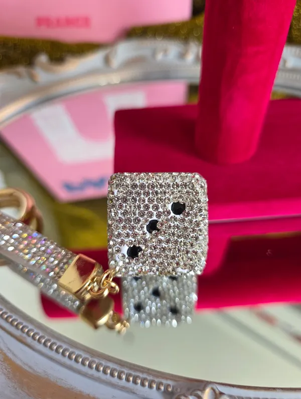 Bling Dice Keychain Bagcharm Silver - Image 8