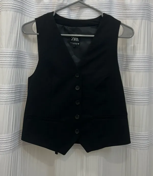 Zara Black Vest Top - Image 3