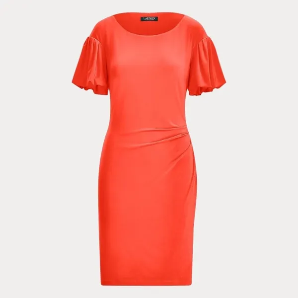NWT Lauren Ralph Lauren Coral Puff Sleeve Ruched‎ Sheath Dress Minimalist Career - Image 2