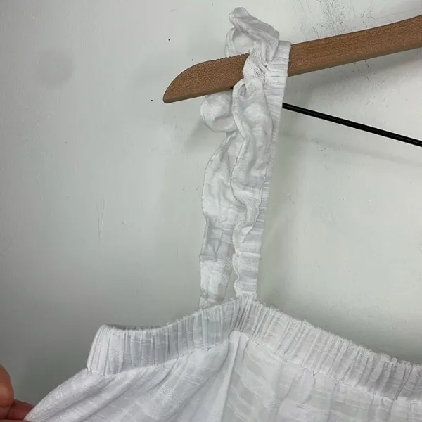 Altar’d State White Ruffled Strap Tired Dress cotton size Large - Image 5