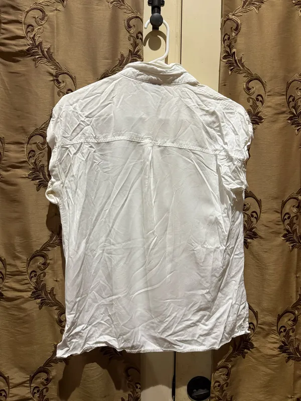 LSU Button Up Polo White Size M - Image 2