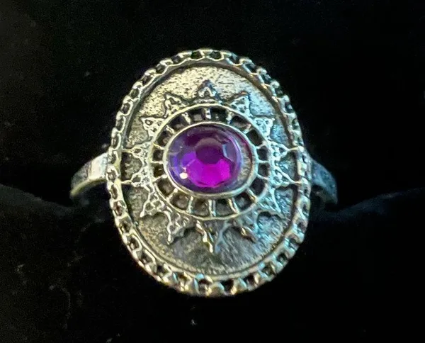 Women’s Stainless Steel Silver Bohemian Style Ring Size 8 - Image 3
