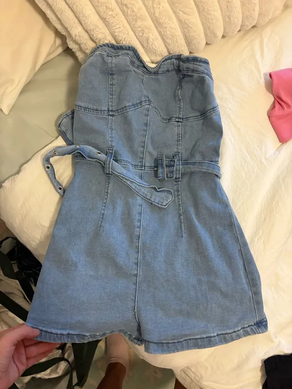strapless jean romper Blue - Image 2