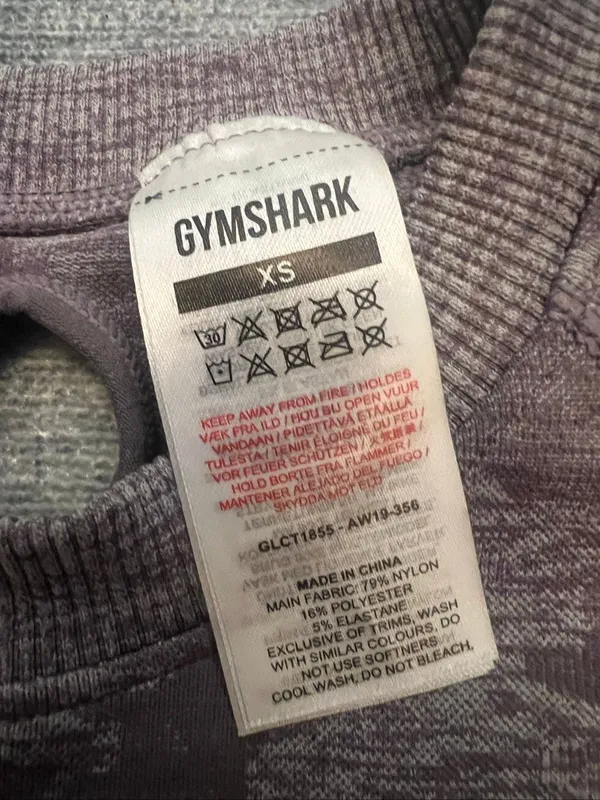 Gymshark Lavender Gray Adapt Camo Seamless Long Sleeve Crop Top XS - Image 3