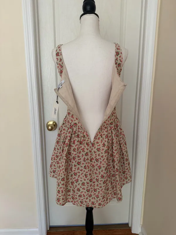 NWT Olivaceous Women’s Floral Print A-Line Dress Linen, Sz L - Image 8