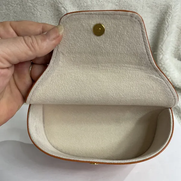 Tory Burch Orange Gold Logo Sunglasses Case Hard Sided - Image 7