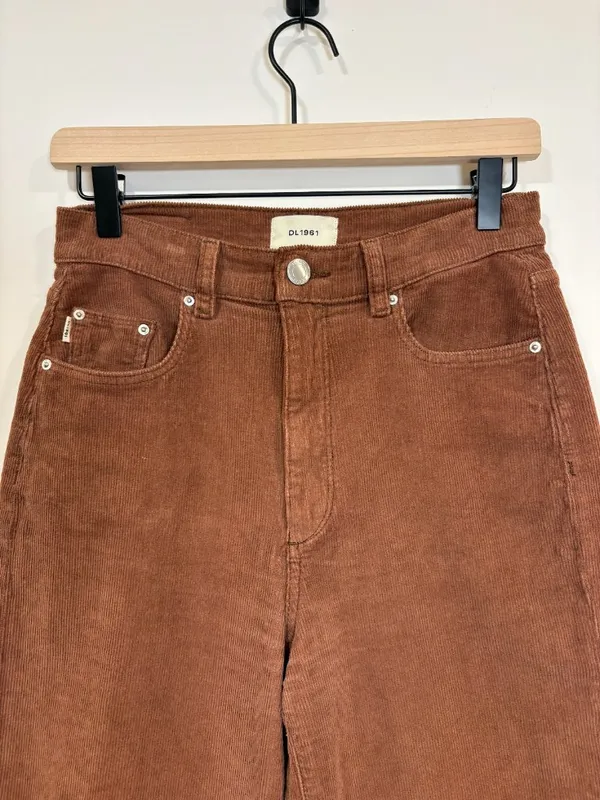 🌟 Dl1961 🌟 Hepburn Wide Leg 27" High Rise Corduroy Stretch Jeans Brown Sz 26 - Image 5