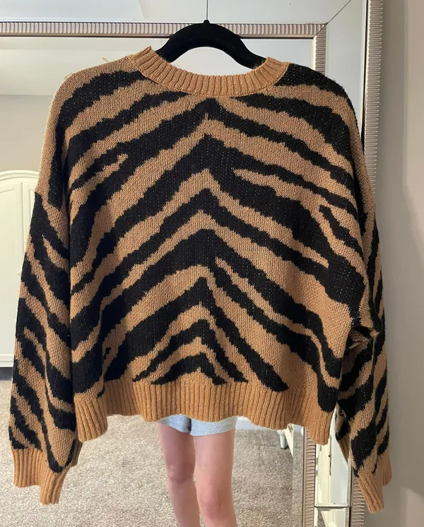 American Eagle Tiger Print Sweater - Image 2