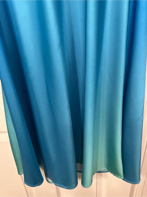 12th Tribe Natalia Blue Ombre Strapless Maxi Dress size small - Image 6