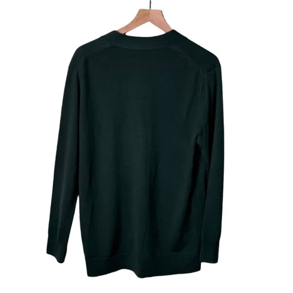 Madewell Merino Wool Boyfriend Cardigan Sweater Luxury Forest Green Size Medium - Image 2