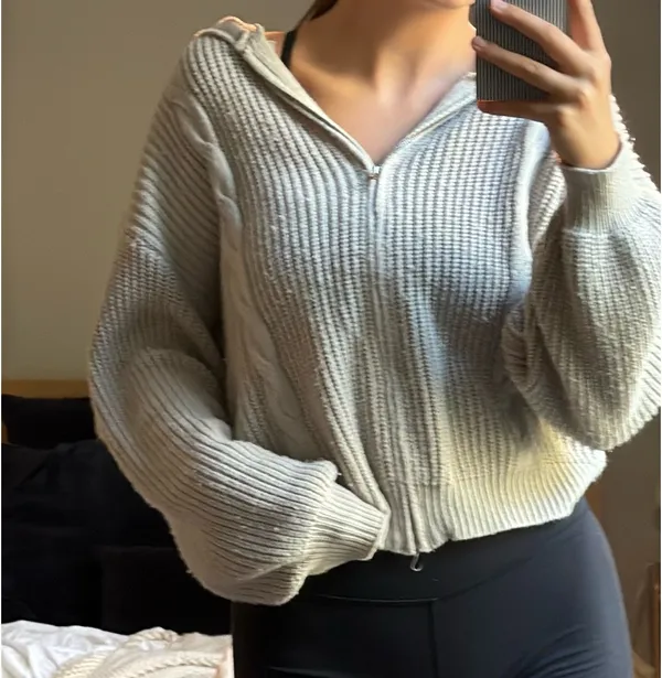 Knit zip up sweater Gray Size M - Image 2