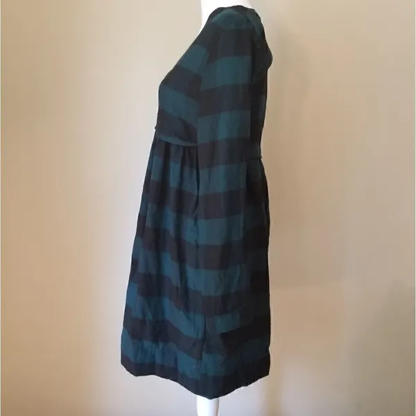 True Craft Green Black Plaid Button Down Dress XS - Image 2