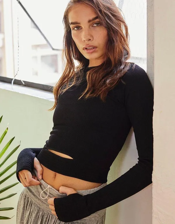 Free People Cut It out Long Sleeve Workout Top - Image 4
