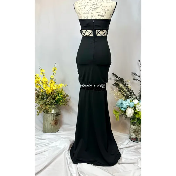 Runaway The Label Mae Partially See Through Maxi Dress Black S - Image 11