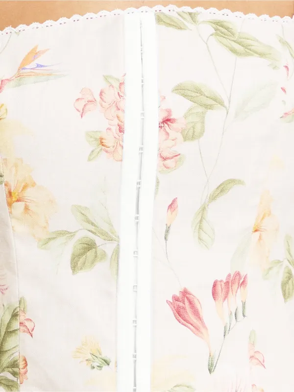 NWT Few Moda Halley Linen Corset Top size 4 palace garden floral kourt Tibi - Image 5