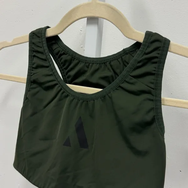 AARMY Racerback Sports Bra Small Logo Activewear‎ Workout Top Olive Green - Image 3