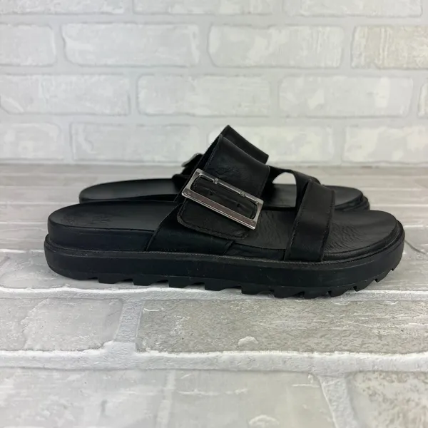 SOREL Roaming Buckle Sandals Womens 7.5 Black Platform Double Strap Slip On - Image 3