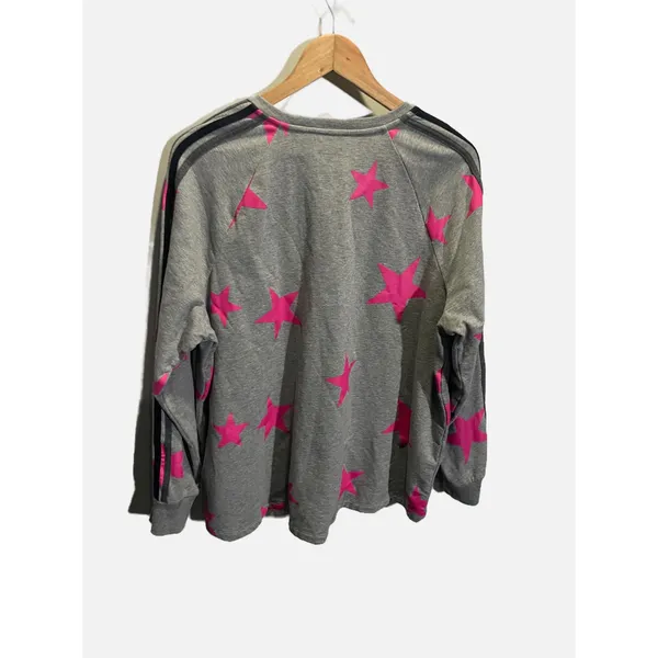 Torrid Active‎ Sweatshirt Womens 0 Gray Pink Star Print Racing Stripe Athleisure - Image 4