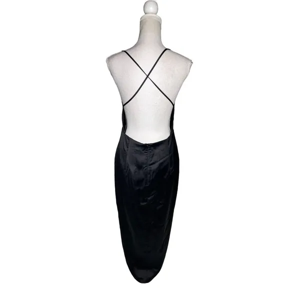 Bardot Hallie Cross Back Midi Dress Black Womens Size Medium - Image 9