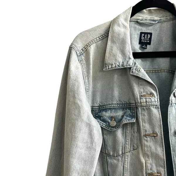 Gap Icon Denim Trucker Jacket Vintage Light Wash 90s Grunge Indie Y2K Streetwear - Image 2