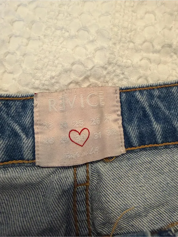 Revice Denim Ripped High-Rise Light Blue Denim Shorts - Image 2