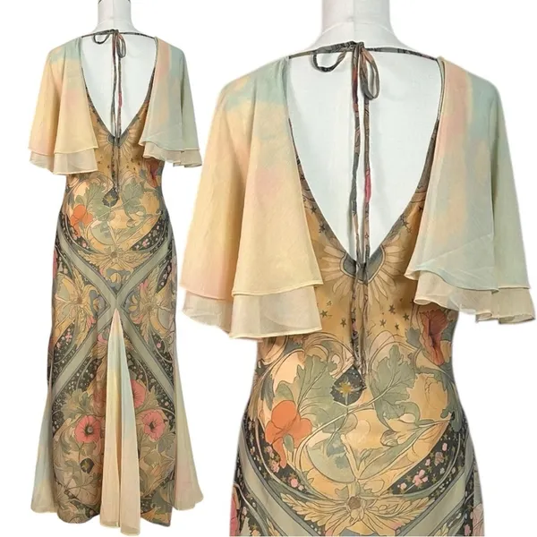 Free People Bohemian Witchy Celestial Nights Maxi Dress in Fairy Combo Medium - Image 11