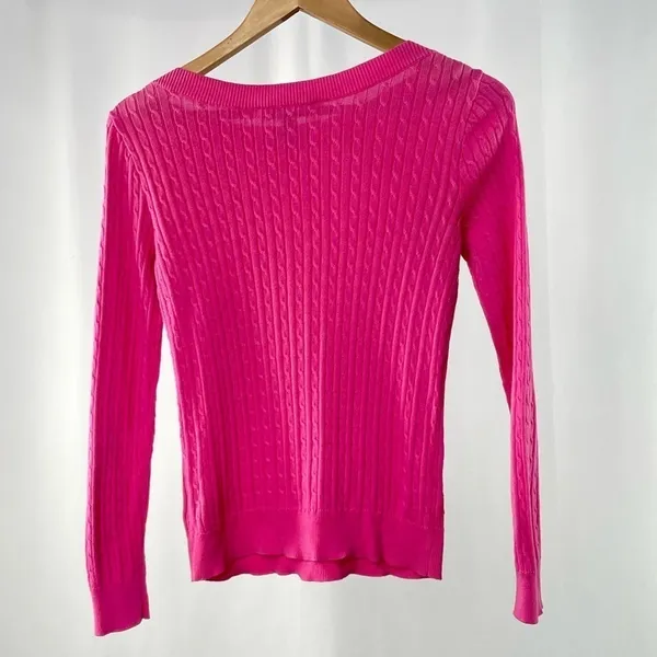 Lauren Ralph Lauren Cotton Long Sleeve‎ Sweater in Pink Size Extra Small or P - Image 2
