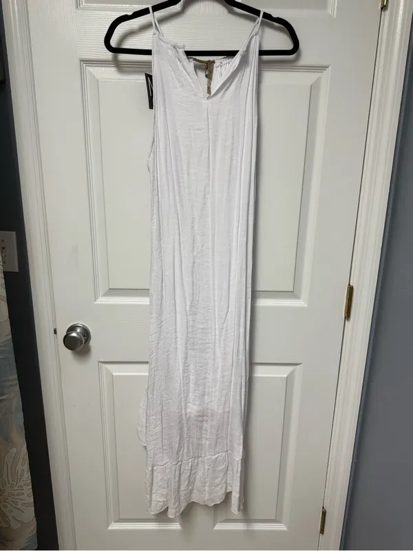 Mlle Gabrielle White Sleeveless High-Low Summer Dress - Image 5
